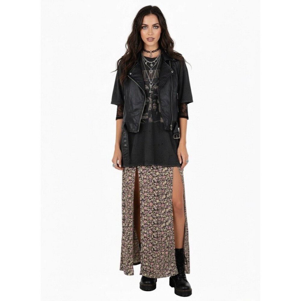 Brandy Melville Floral Double Slit Maxi Skirt | John Galt Boho Cottagecore Fairy - Picture 2 of 16